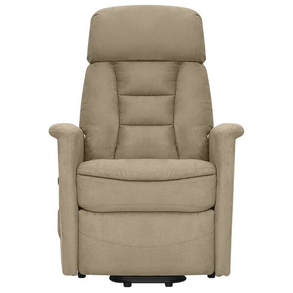 vidaXL Atsistojantis masažinis krėslas, šviesiai pilkas, audinys