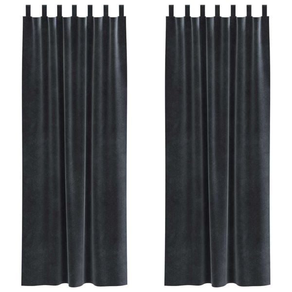 vidaXL Užtemdymo užuolaidos 2 pcs Tamsiai pilka 140 x 225 cm Aksomas