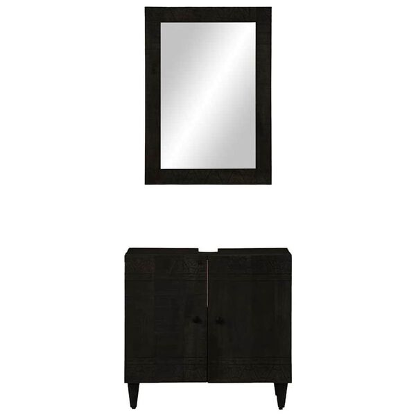 vidaXL Vonios kambario baldų komplektas, 2 dalių, mango masyvas