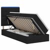 vidaXL LED saugojimo lova su čiužiniu Juoda 90 x 200 cm Audinys