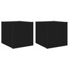 vidaXL Sieninės TV spintelės su LED, 2vnt., juodos, 30,5x35x30cm