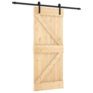 vidaXL Slankios durys Natūrali ir juoda 85 x 210 cm