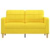 vidaXL Dvivietė sofa, šviesiai geltonos spalvos, 140cm, audinys