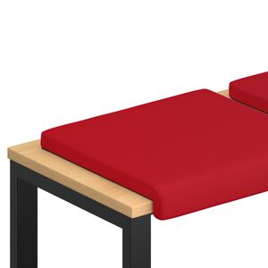 vidaXL Suoliuko pagalvė 2 vnt. Dirbtinė oda Raudona Gylis 35 cm