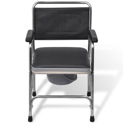 vidaXL Tualeto kėdė, juoda, plienas