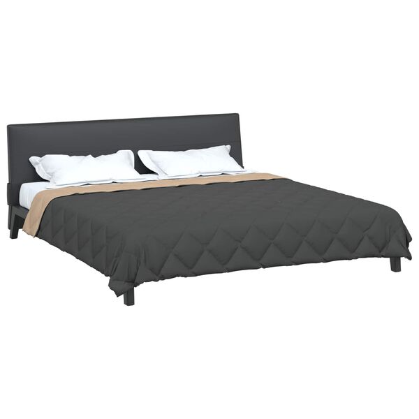 vidaXL Pilna metų antklodė Antracito ir taupe 240 x 260 cm