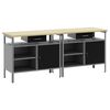 vidaXL Darbastalio komplektas 2 pcs Juoda ir pilka 200 x 55 x 85 cm