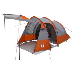 vidaXL Tunelinė palapinė Pilka ir oranžinė 390 x 215 x 152 cm