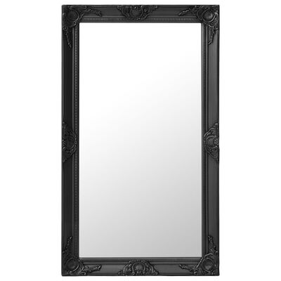 vidaXL Sieninis veidrodis, juodos spalvos, 60x100cm, barokinis stilius