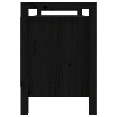 vidaXL Koridoriaus suoliukas, juodas, 110x40x60cm, pušies masyvas
