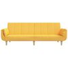 vidaXL Dvivietė sofa-lova su dvejomis pagalvėmis, geltona, audinys
