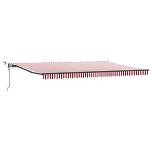vidaXL I&scaron;traukiama markizė Raudona ir balta 500 &times; 350 cm Poliesteris