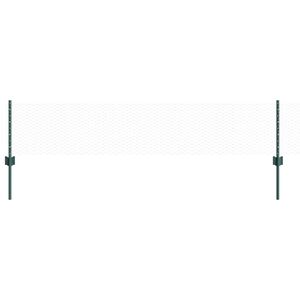vidaXL Hexagonal Fence with Post 10 x 0,4 m PVC dengtas plienas Žalia