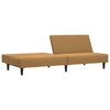 vidaXL Dvivietė sofa-lova su pakoja, rudos spalvos, aksomas