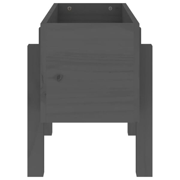 vidaXL Sodo lovelis, pilkas, 62x30x38cm, pu&scaron;ies medienos masyvas