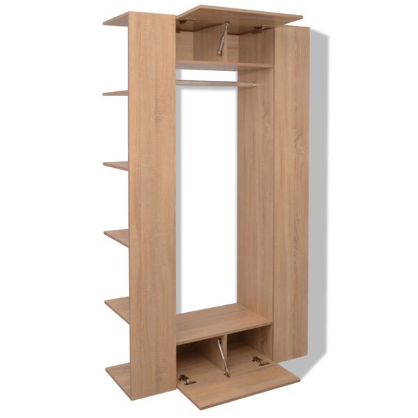 vidaXL Drabužių spinta, smėlio, 106x36,5x192cm, apdirbta mediena