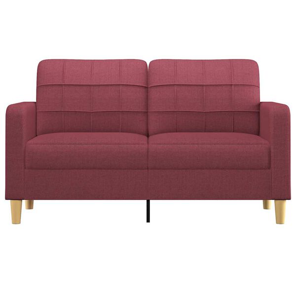 vidaXL Dvivietė sofa, raudonojo vyno spalvos, 140cm, audinys