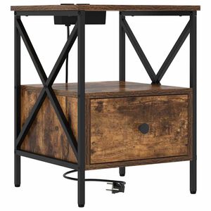 vidaXL &Scaron;alia lovos spintelė Rūkyta ąžuolas 41,5 x 40,5 x 55 cm