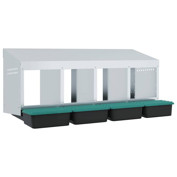 vidaXL Vi&scaron;čių lizdas, 4 skyriai, montuojamas prie sienos, cinkuotas plienas