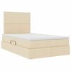 vidaXL Lova su daiktų laikymo vieta ir LED Kremas 120 x 200 cm