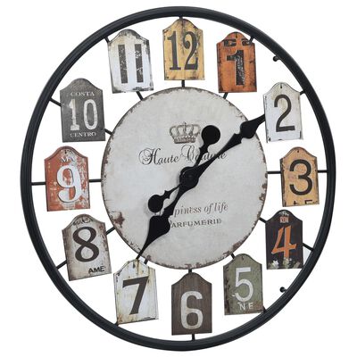 vidaXL Sieninis laikrodis, įvairiaspalvis, 51cm, geležis