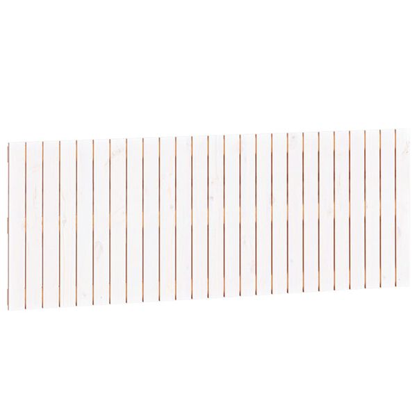 vidaXL Sieninis galvūgalis, baltas, 159,5x3x60cm, pu&scaron;ies masyvas