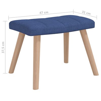 vidaXL Supama kėdė su pakoja, mėlynos spalvos, audinys