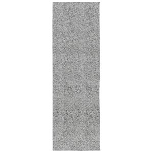 vidaXL Shaggy kilimas PAMPLONA, pilkas, 80x250cm, auk&scaron;ti &scaron;ereliai