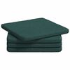 vidaXL Sėdynių pagalvėlės 4 pcs audinys Tamsiai žalia 40 x 40 x 3 cm
