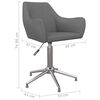 vidaXL Pasukama valgomojo kėdė, &scaron;viesiai pilkos spalvos, audinys