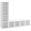 vidaXL Televizoriaus spintelės, 2vnt., baltos, 142,5x35x36,5cm, MDP