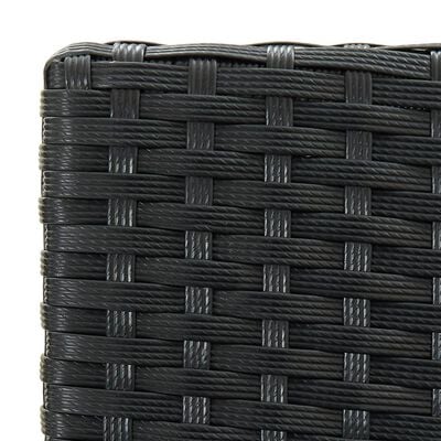 vidaXL Sodo baro taburetės su pagalvėlėmis, 4vnt., juodos, poliratanas
