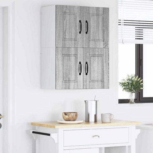 vidaXL Virtuvės spintelė 2 pcs Pilkas Sonoma 60 x 31 x 40 cm