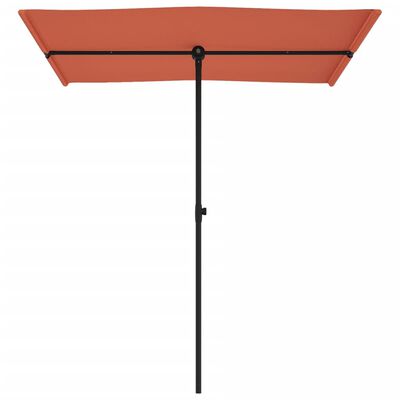 vidaXL Lauko skėtis su aliuminio stulpu, terakota spalvos, 180x110cm