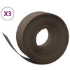 vidaXL Sodo apvadai, 3vnt., rudi, 10m, 20cm, polietilenas