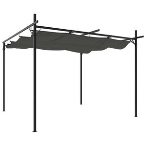 vidaXL Pergolė su i&scaron;traukiamu stogu, antracito spalvos, 295x292x230cm