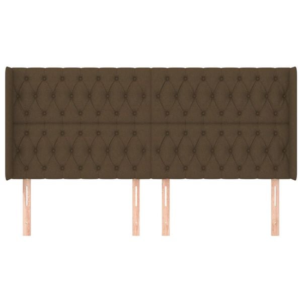 vidaXL Galvūgalis su auselėmis, tamsiai rudos,203x16x118/128cm,audinys