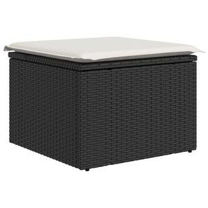 vidaXL Sodo Sofų Rinkinys su pagalve 8 pcs Juoda poliratanas