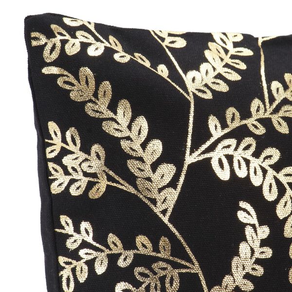 vidaXL Pagalvėlės, 2vnt., juodos ir auksinės, 40x40cm, medvilnė