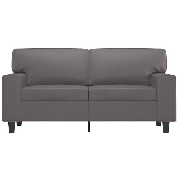 vidaXL Dvivietė sofa, pilkos spalvos, 120cm, dirbtinė oda