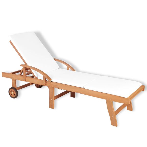 vidaXL Gultas su čiužiniu, tvirta tikmedžio mediena