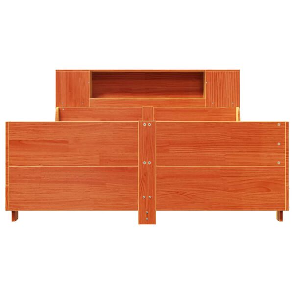 vidaXL Lovos rėmas be čiužinio, va&scaron;ko ruda, 120x200cm, pu&scaron;is