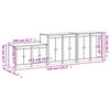 vidaXL Lauko virtuvės spintelės, 3vnt., baltos, pu&scaron;ies masyvas