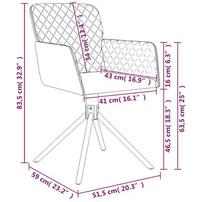 vidaXL Pasukamos valgomojo kėdės, 2vnt., tamsiai pilkos, aksomas