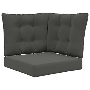 vidaXL Lauko sofa pagalvėlė 3 pcs Antracitas Poliesteris