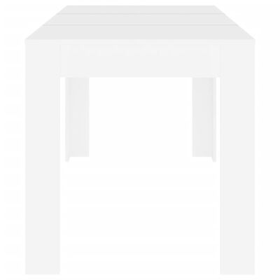 vidaXL Valgomojo stalas, baltas, 140x74,5x76cm, perdirbta mediena