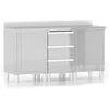 vidaXL Komercinės virtuvės spintelės, 3 vnt., nerūdijantis plienas