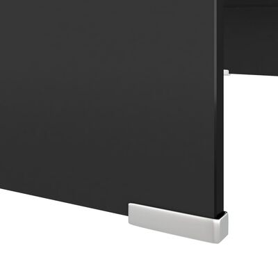 vidaXL TV stovas/monitoriaus pakyla, juodas stiklas, 70x30x13 cm