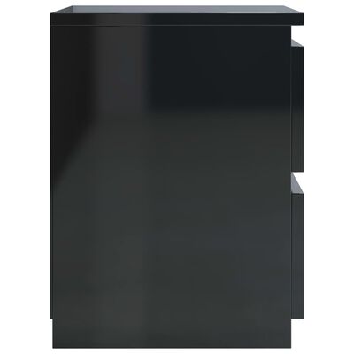 vidaXL Naktinė spintelė, juodos spalvos, 30x30x40cm, MDP, labai blizgi