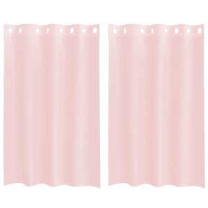 vidaXL Voile užuolaidos su įvorėmis, 2vnt., &scaron;viesiai rožinė, 140x175cm